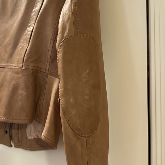Ann Taylor loft camel color Leather jacket - Picture 8 of 10